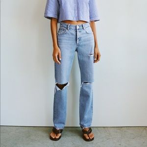 Zara ripped straight leg Jean